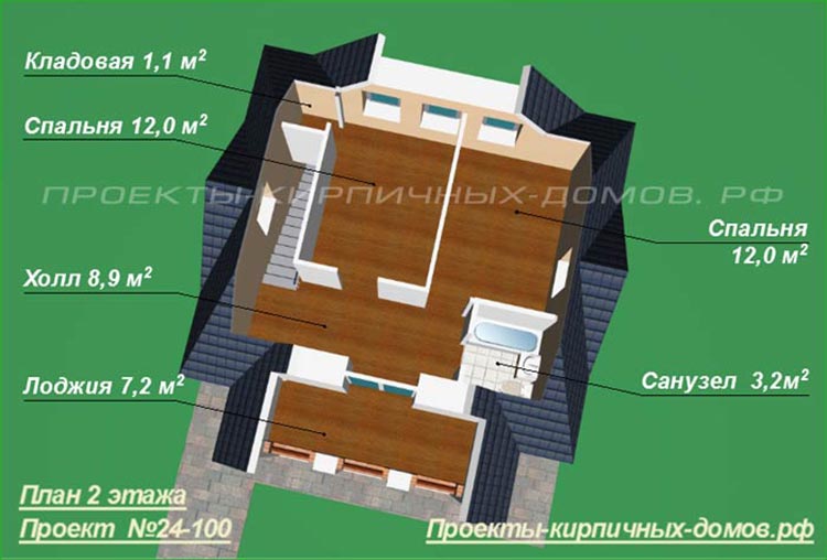 План 2 этажа маленького дома